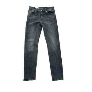 Bldwn Jeans Modern Slim‎ Selvege Denim Black Wash Button Fly, Size 30